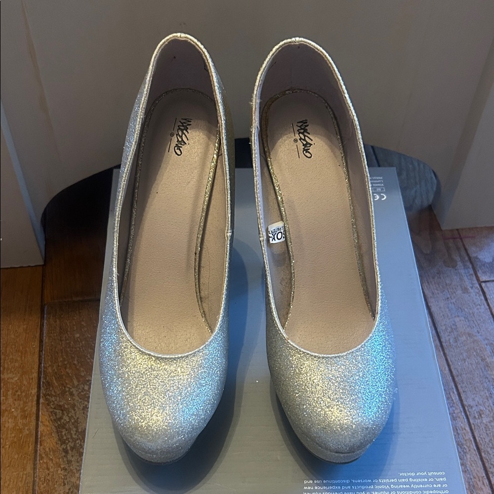 Mossimo Supply Co. Glittering Silver Heels